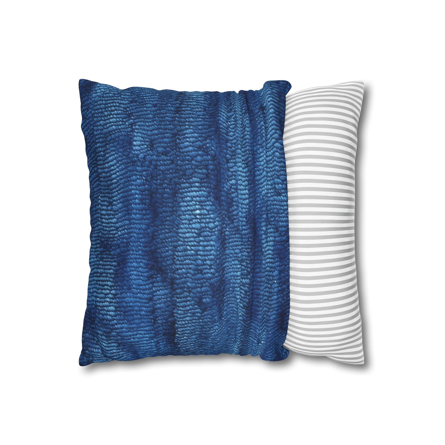 Blue Spectrum: Denim-Inspired Fabric Light to Dark - Spun Polyester Square Pillow Case