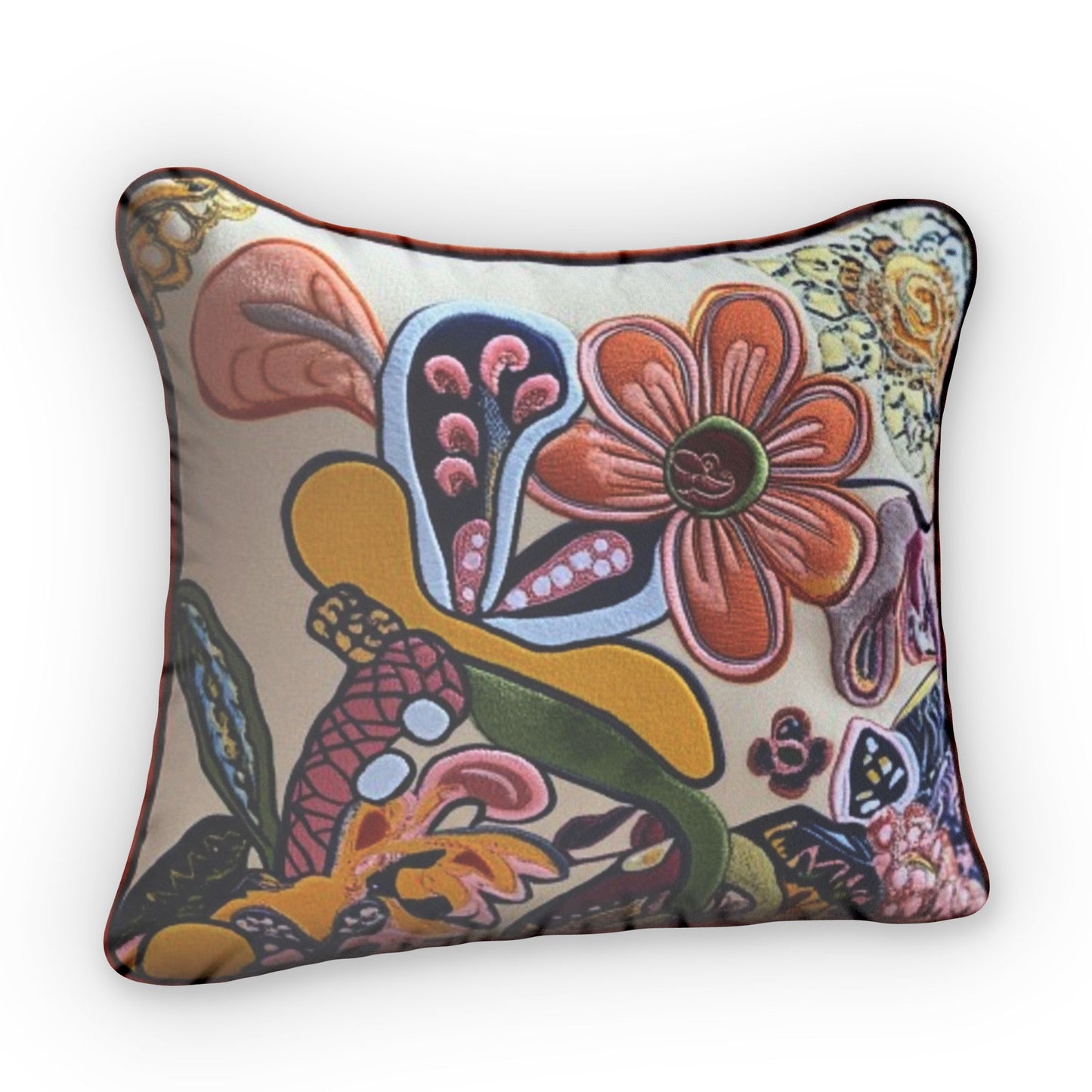 Boho Flower Bohemian Plush Shaped Pillow