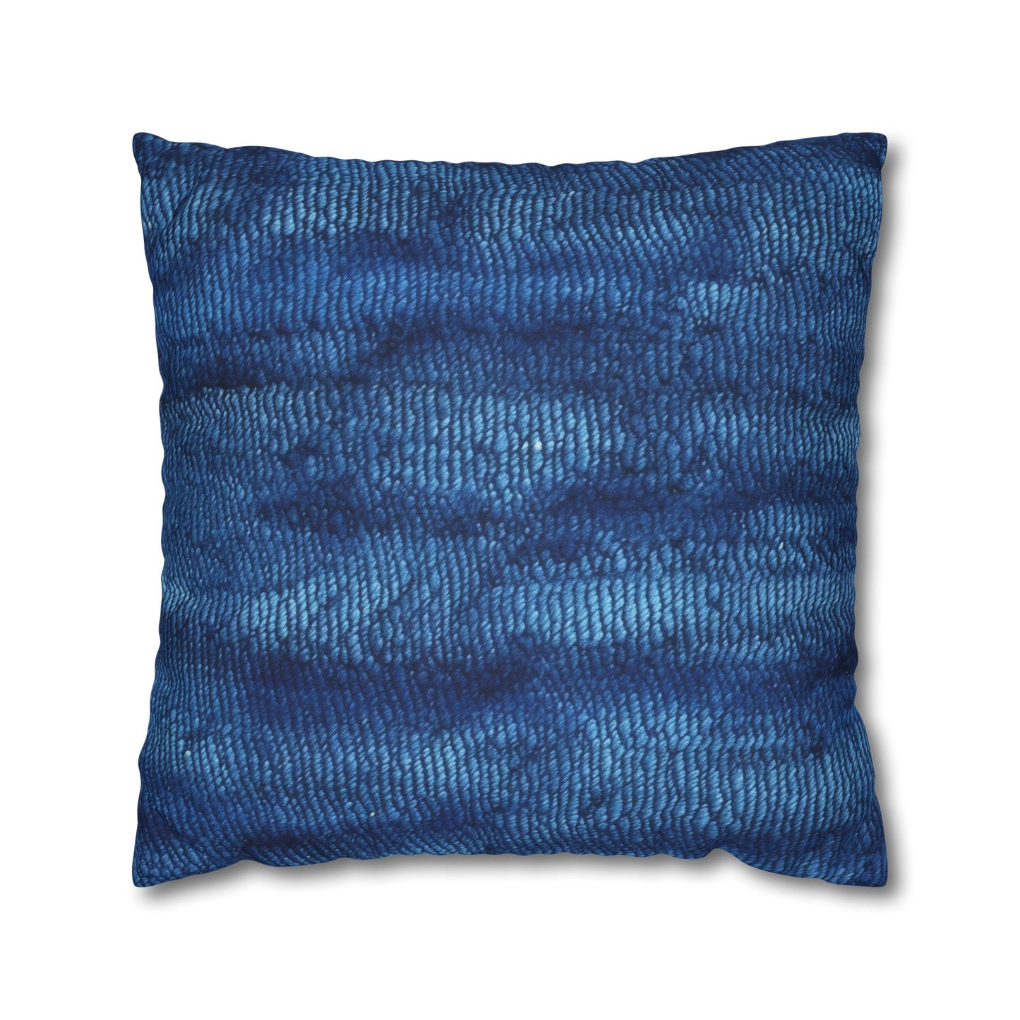 Blue Spectrum: Denim-Inspired Fabric Light to Dark - Spun Polyester Square Pillow Case