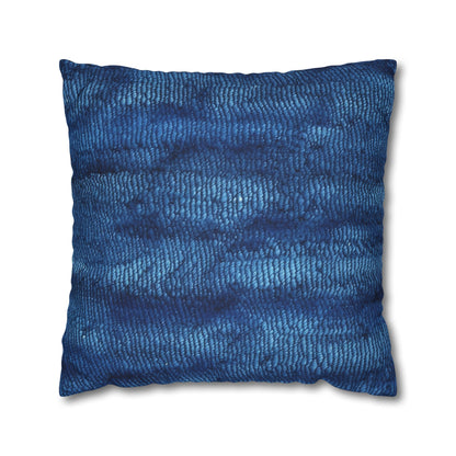 Blue Spectrum: Denim-Inspired Fabric Light to Dark - Spun Polyester Square Pillow Case