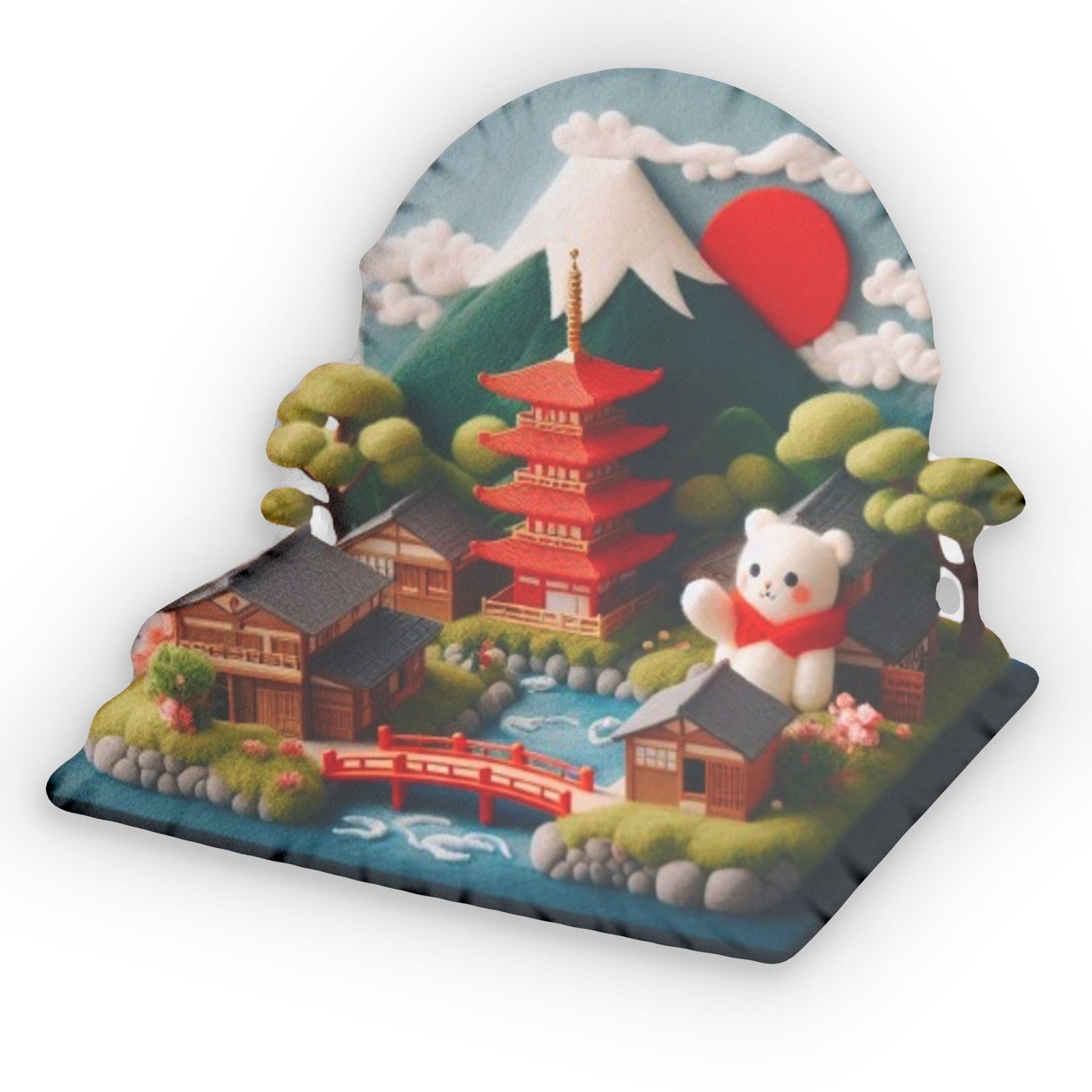 MT Fuji, Japan Mountain, Country Travel Gift, Plush Shaped Pillow