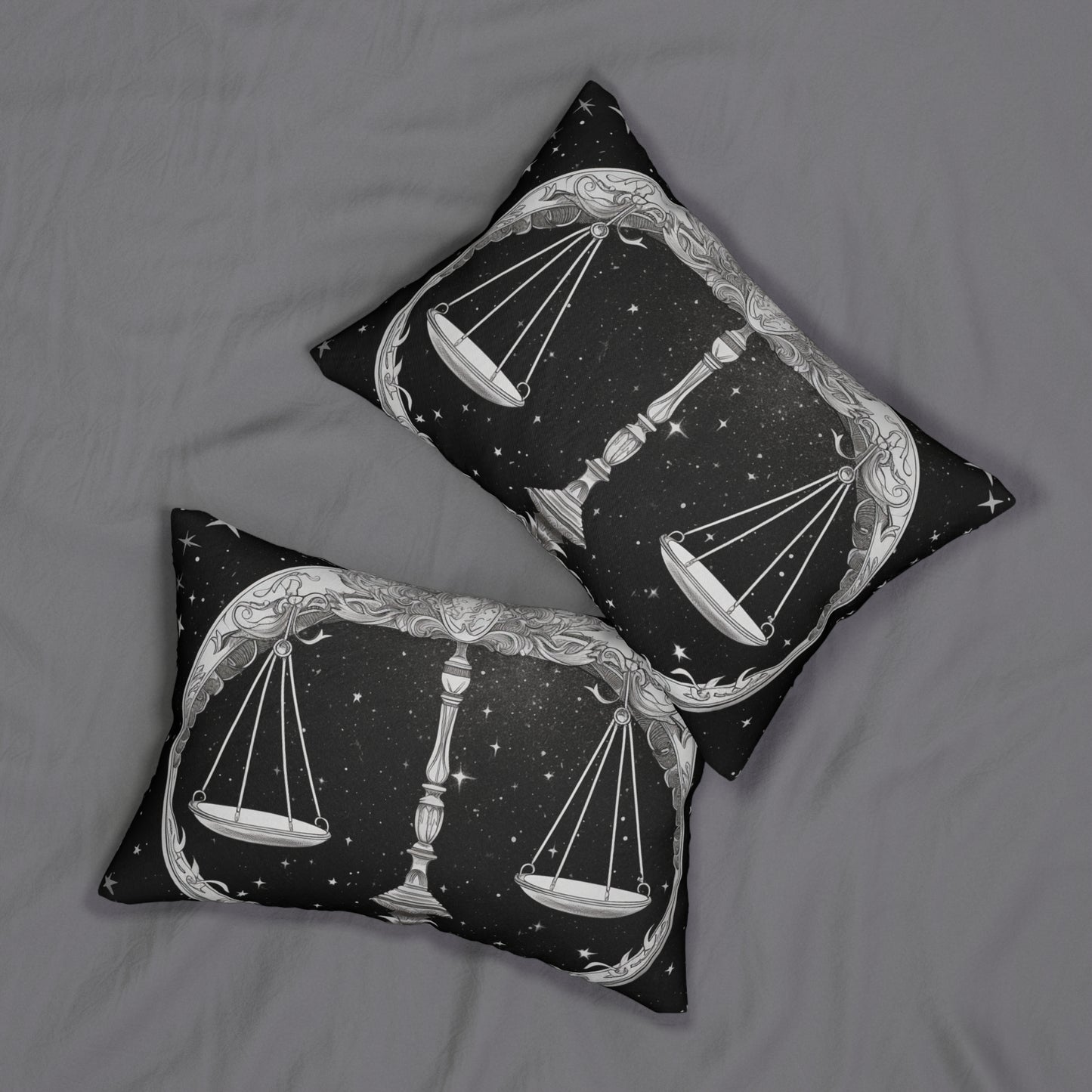 Libra Zodiac Design, Spun-Polyester Lumbar Pillow, Double-Sided Print