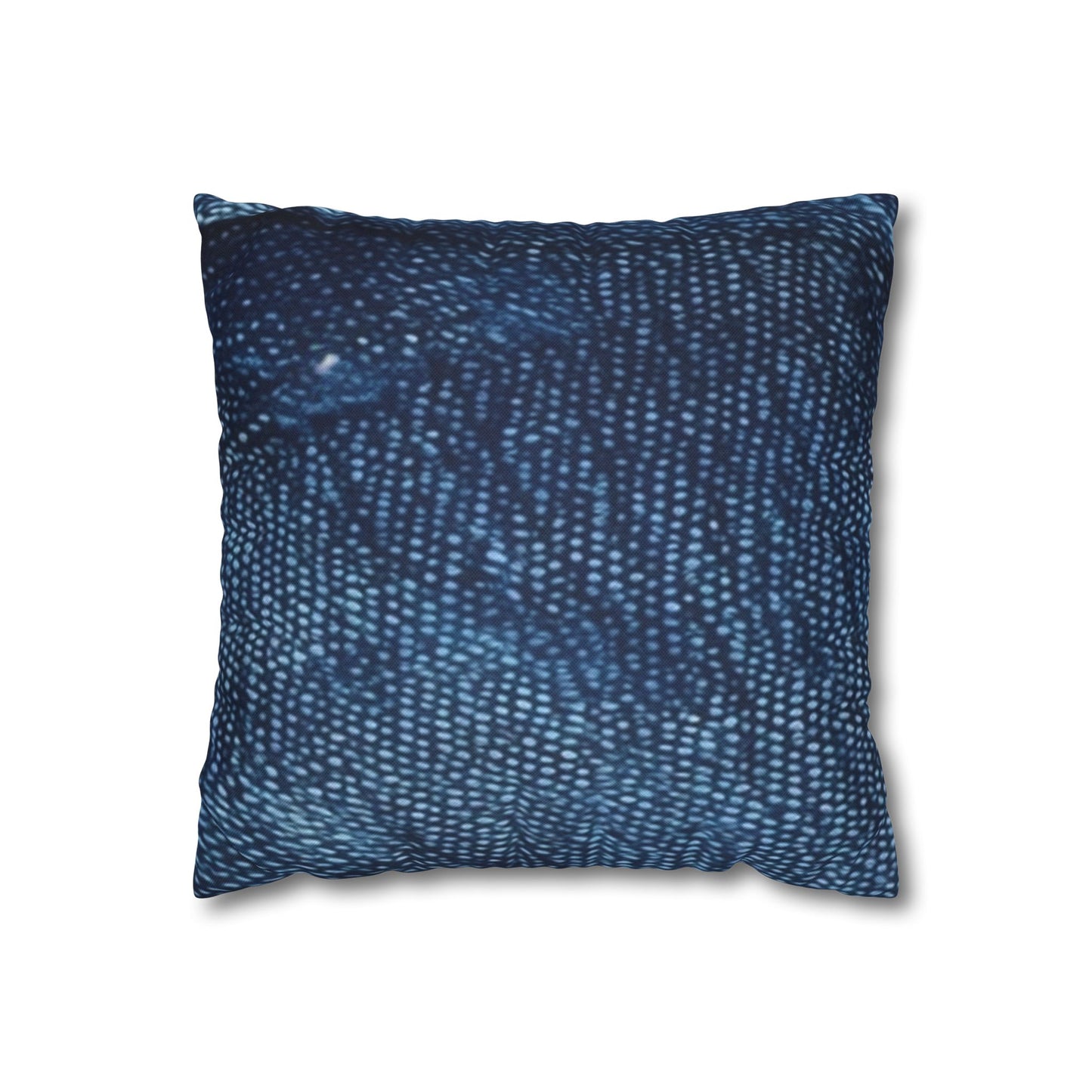 Dark Blue: Distressed Denim-Inspired Fabric Design - Spun Polyester Square Pillow Case