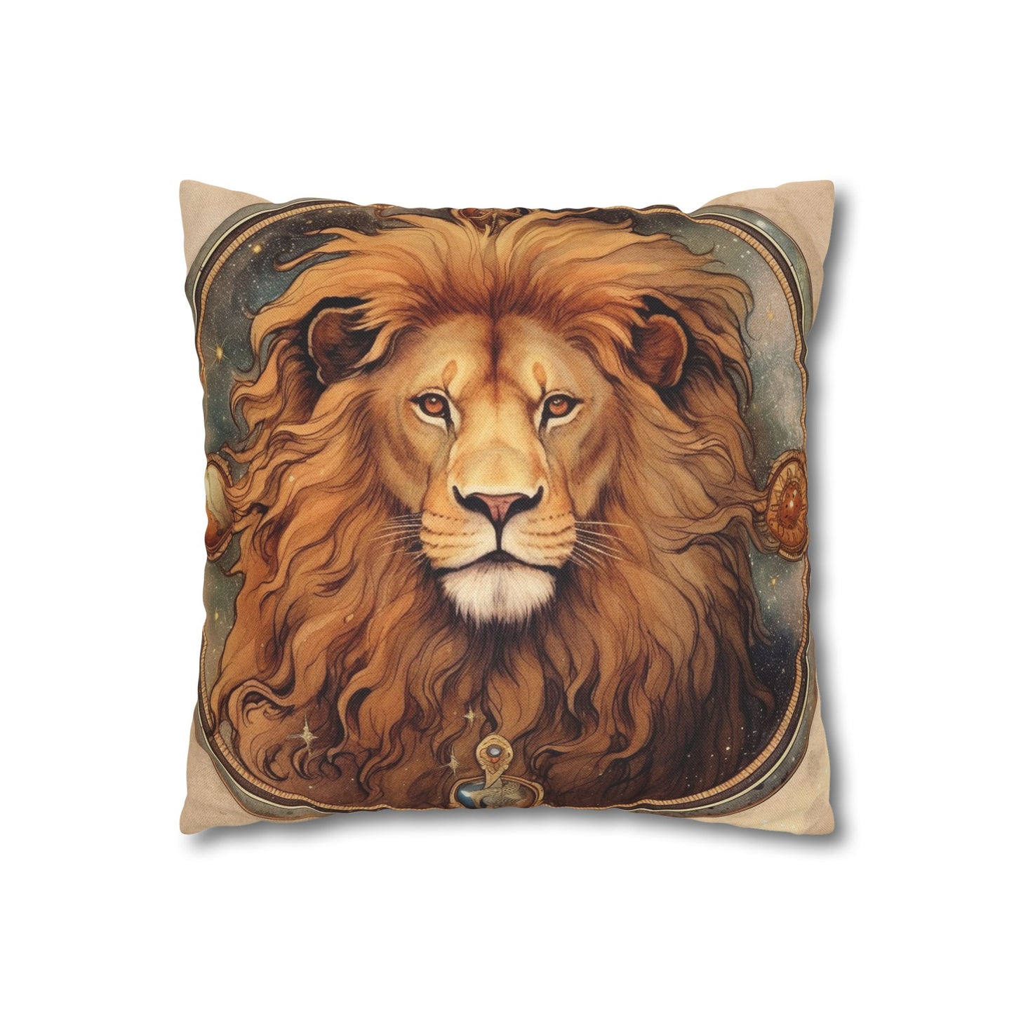 Astrological Leo Sign Vibrant Celestial Cosmic Zodiac - Spun Polyester Square Pillow Case