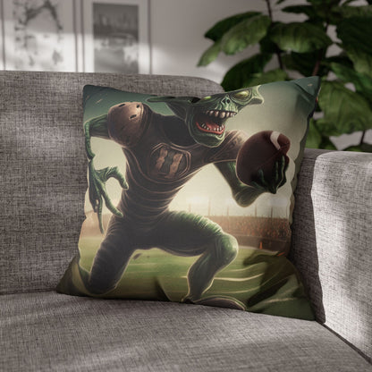 Alien Football Space Sport Game Stadium Athlete Galaxy Player - Spun Polyester Square Pillow Case