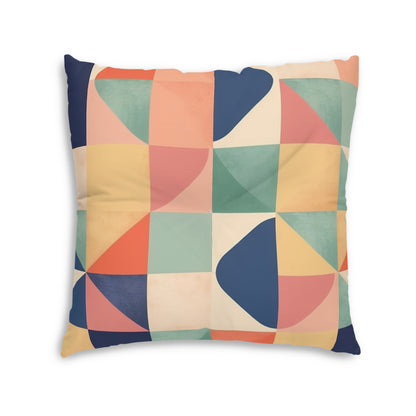 Minimalist Geometric Shapes - Pastel Decor Tufted Floor Pillow, Square