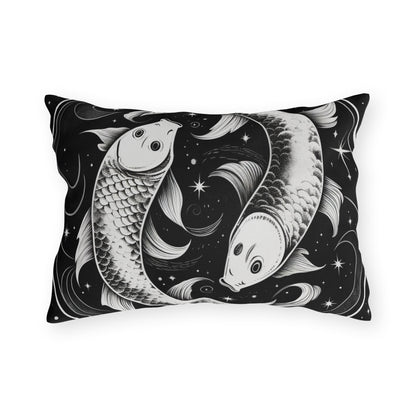 Pisces Zodiac UV-Resistant Outdoor Pillow, Water-Resistant, Spun Polyester