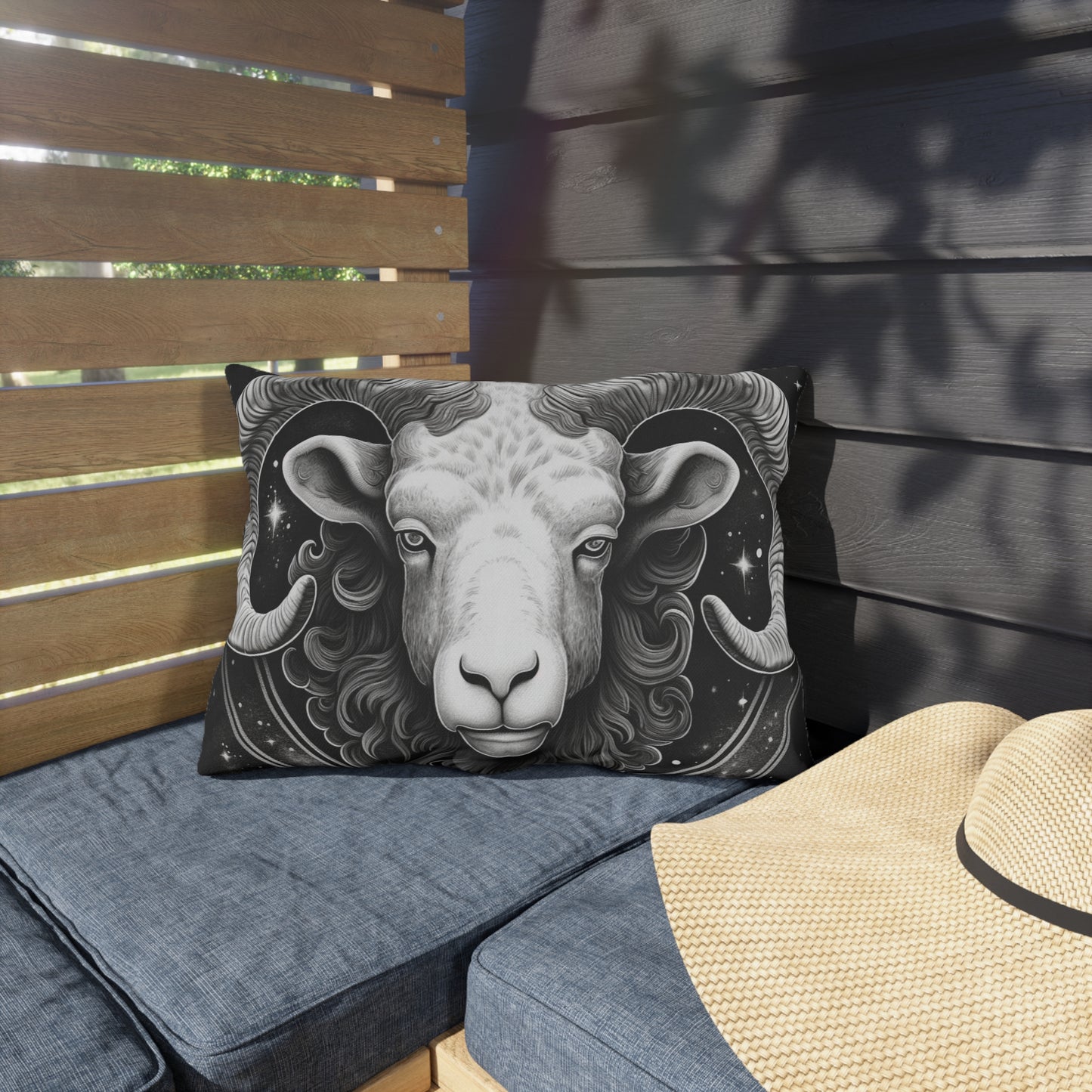 Aries Zodiac UV-Resistant Outdoor Pillow, Water-Resistant, Spun Polyester