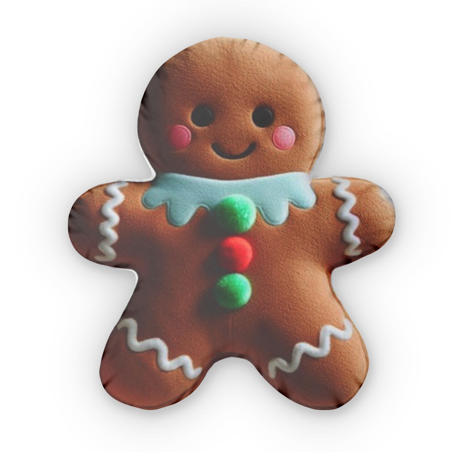 Gingerbread Man Christmas Cookie Plush Shaped Pillow