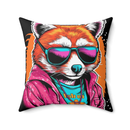 Red Panda Pop Culture Anime Cartoon Graphic Spun Polyester Square Pillow