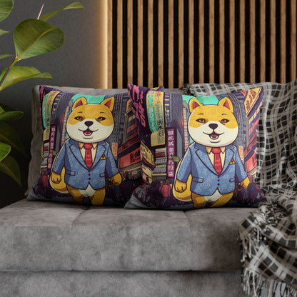 Shiba Inu Business Dog Pillow Case Crypto Fan Favorite, Polyester