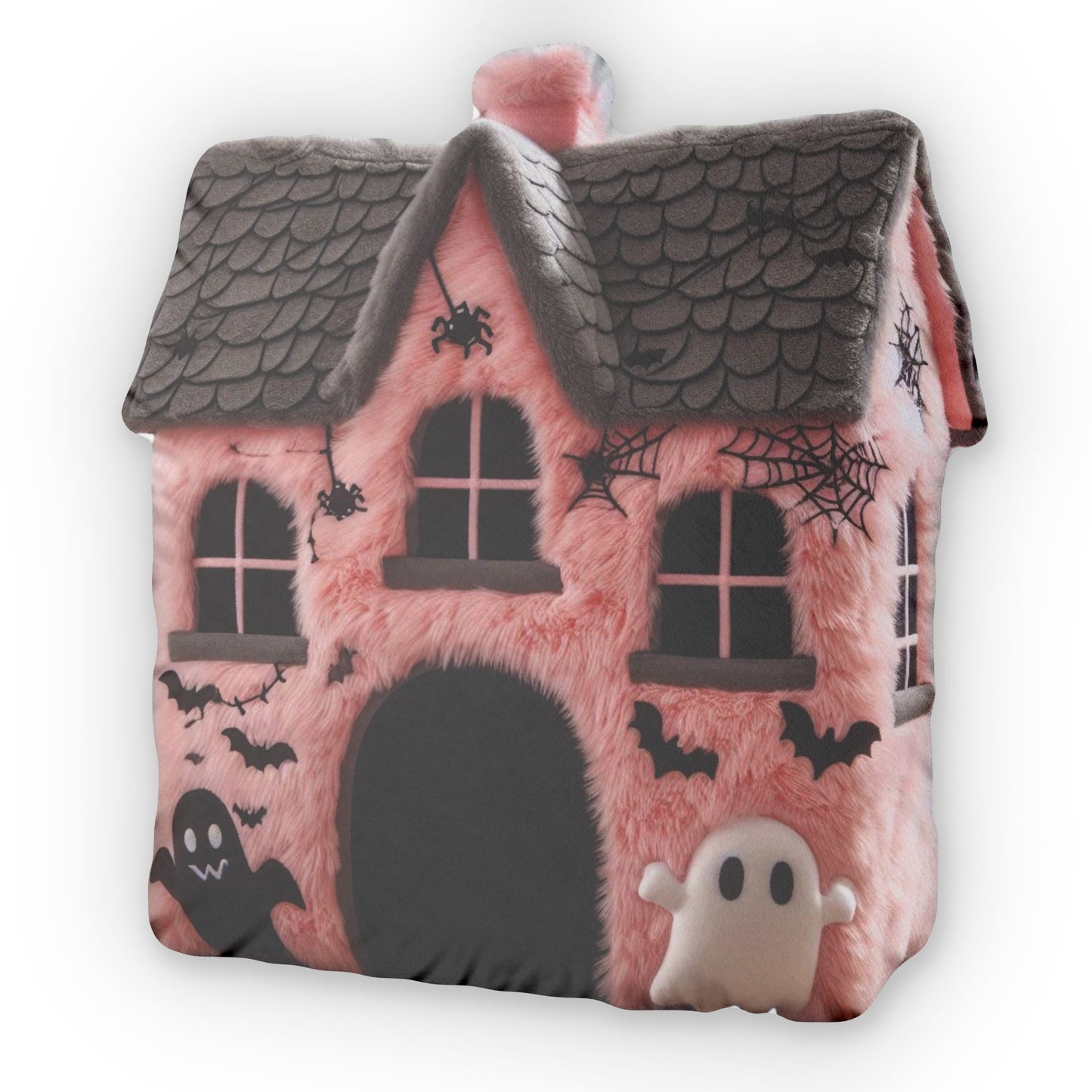 Haunted Dollhouse Pink Shaped Pillow, Cute Spooky Halloween Decor