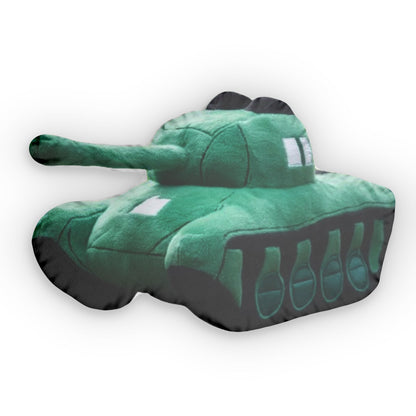 Green Army Tank Plush Shaped Pillow