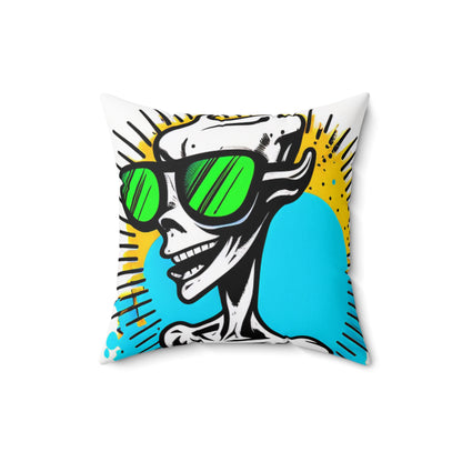 Space Character Alien Sun Pop Culture Spun Polyester Square Pillow