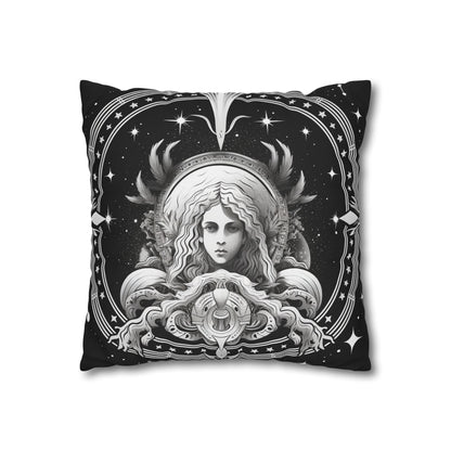 Virgo Zodiac Polyester Square Pillow Case, Indoor, Double Sided Design