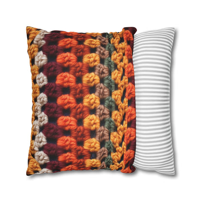 Crochet Thanksgiving Fall: Classic Fashion Colors for Seasonal Look - Spun Polyester Square Pillow Case