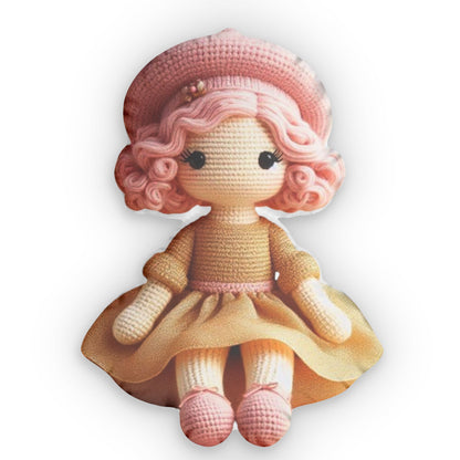 Florence - DECORATIVE CROCHET DOLL home decor Special amigurimi object for bookcases baby Gift for adult and kid Shaped Pillow