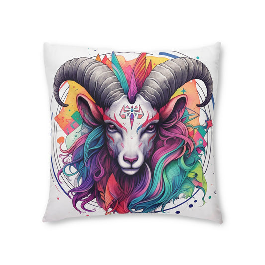 Chill Capricorn Style - Fine Line Multicolor Astrology Design - Tufted Floor Pillow, Square