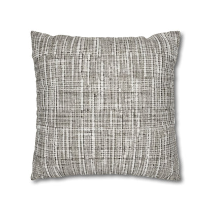 Silver Grey: Denim-Inspired, Contemporary Fabric Design - Spun Polyester Square Pillow Case