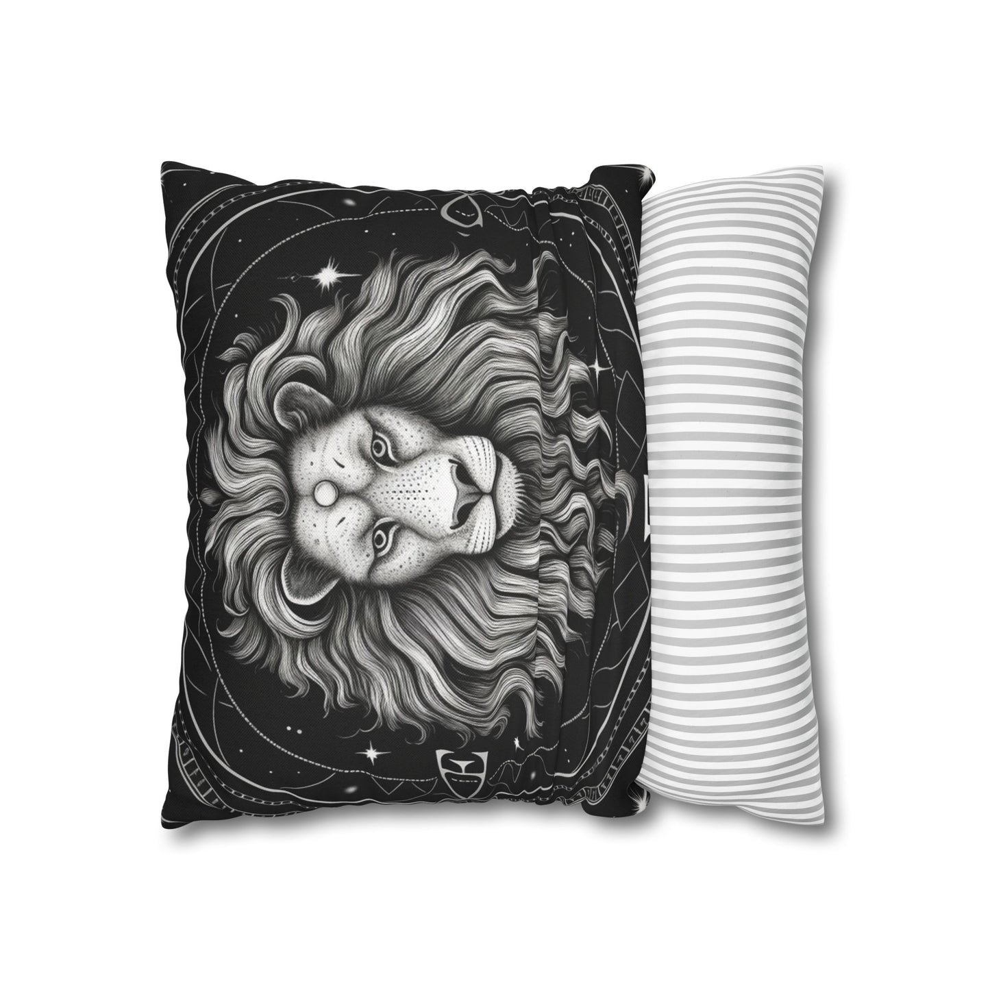 Leo Zodiac Sign Spun Polyester Square Pillow Case, Double Sided Print