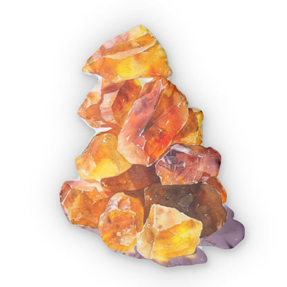 Raw Imperial Topaz - Sacral, Solar Plexus and Crown Chakra -  Shaped Pillow