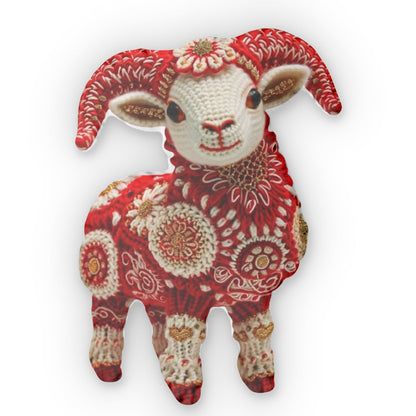 Chinese Sheep, Shaped Pillow, Crochet Plush Gift