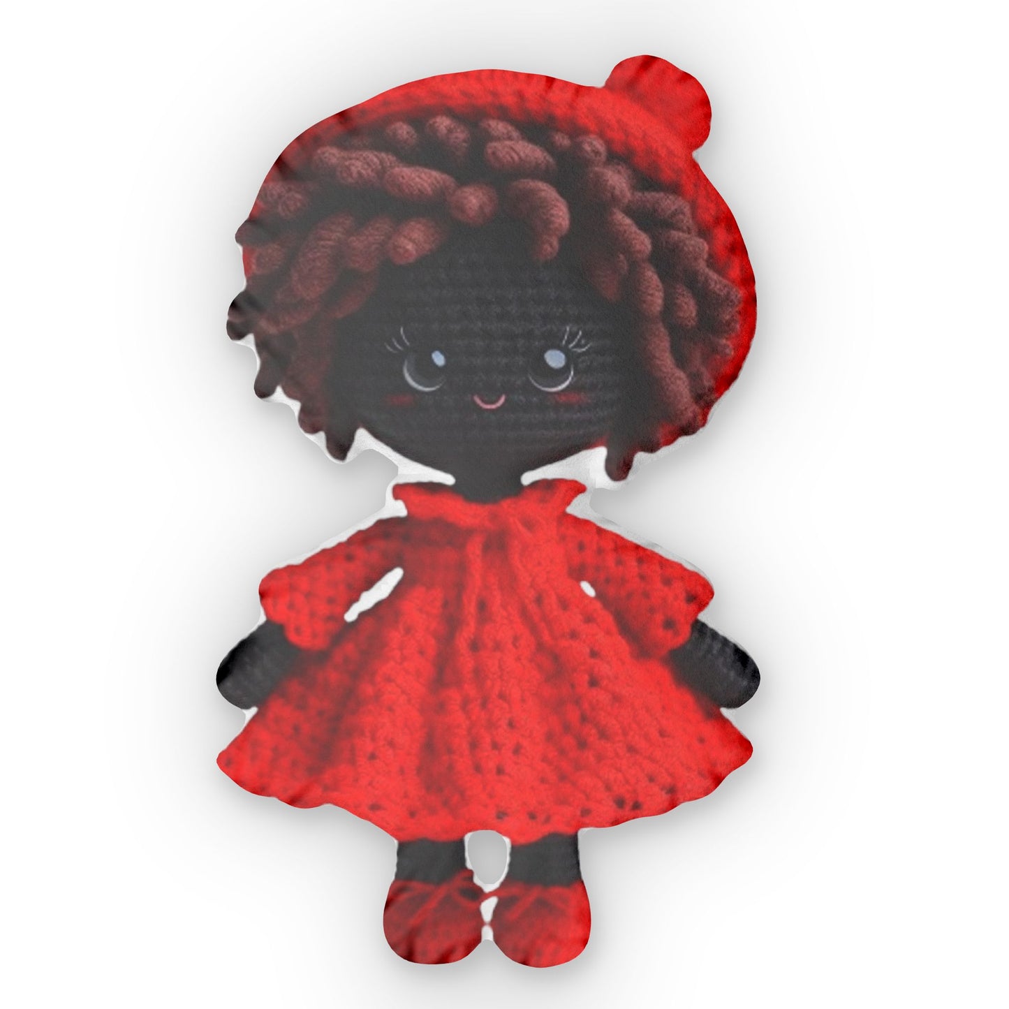 BLACK LADY CHRISTMAS Gift Decorative princess, crochet doll Object for bookcases, baby Gift for adult and child, Shaped Pillow