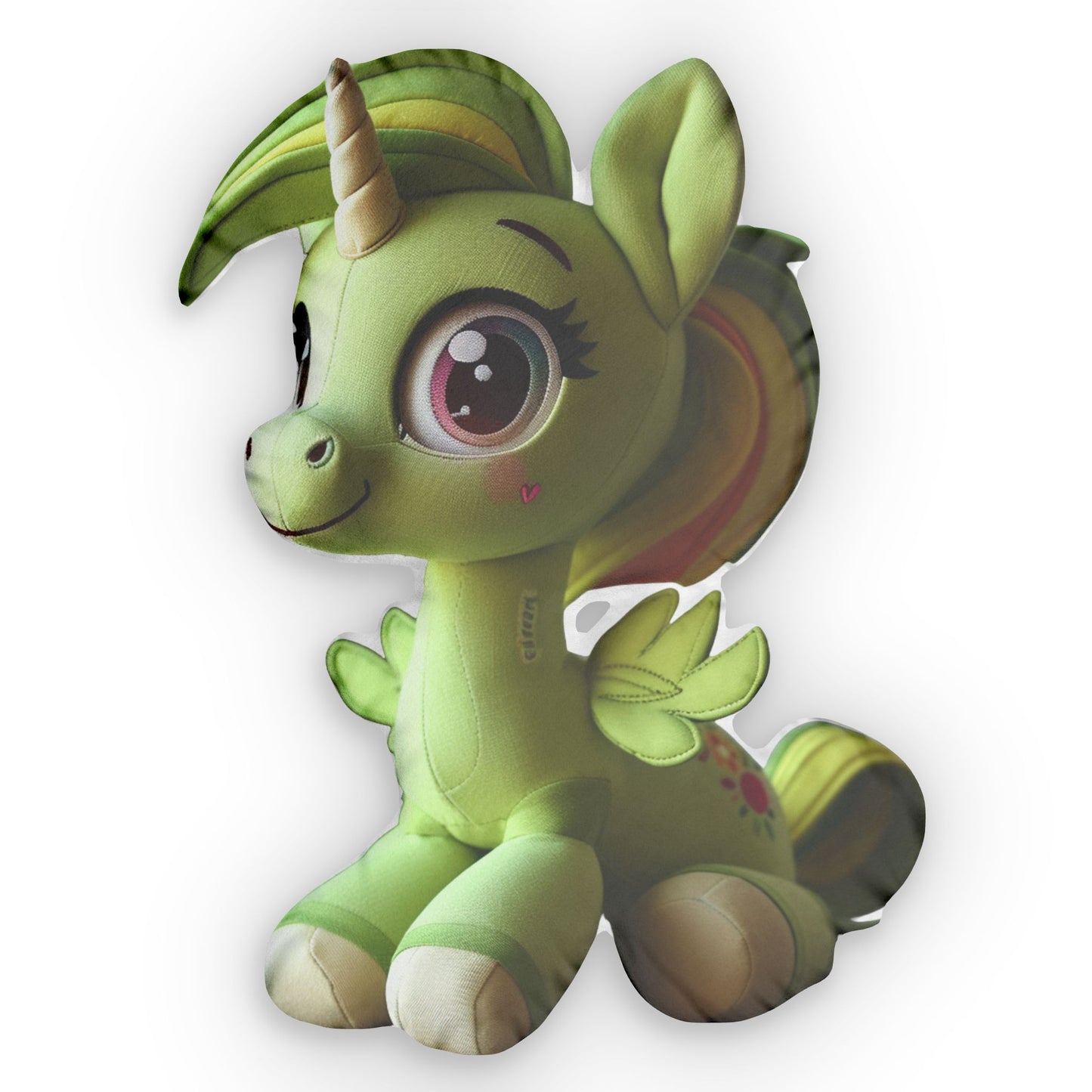 Green Ponie Plush Shaped Pillow