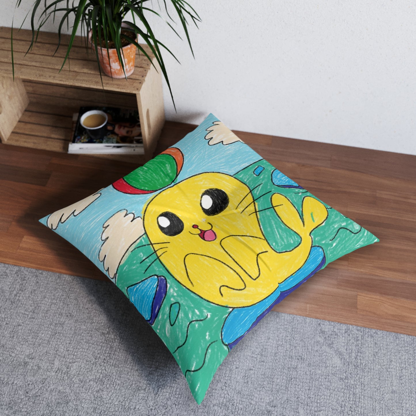 Seal Trick Marine Ocean Animal Sea Creature Tufted Floor Pillow, Square