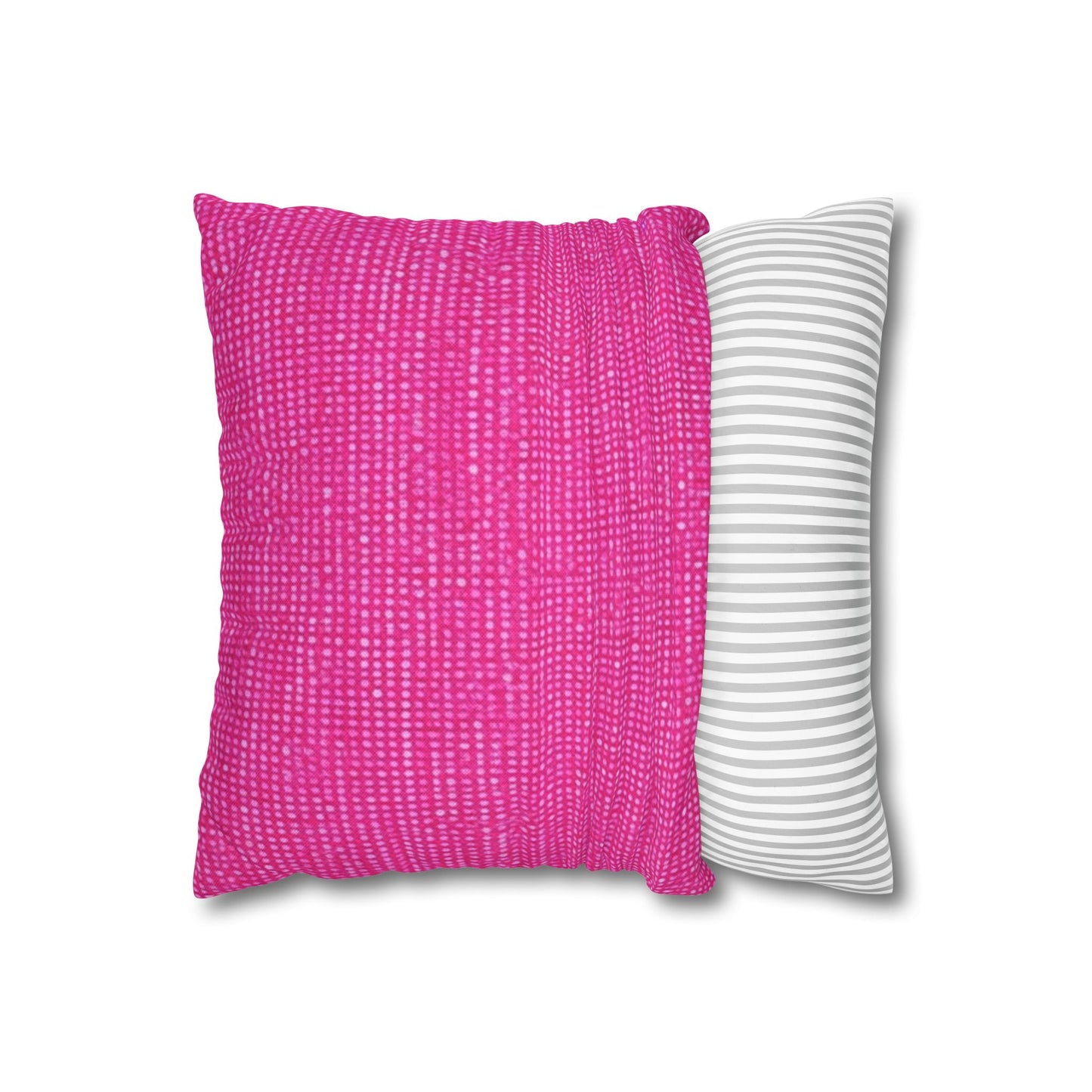 Hot Neon Pink Doll Like: Denim-Inspired, Bold & Bright Fabric - Spun Polyester Square Pillow Case