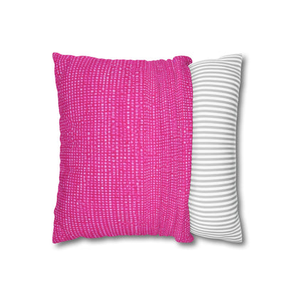 Hot Neon Pink Doll Like: Denim-Inspired, Bold & Bright Fabric - Spun Polyester Square Pillow Case