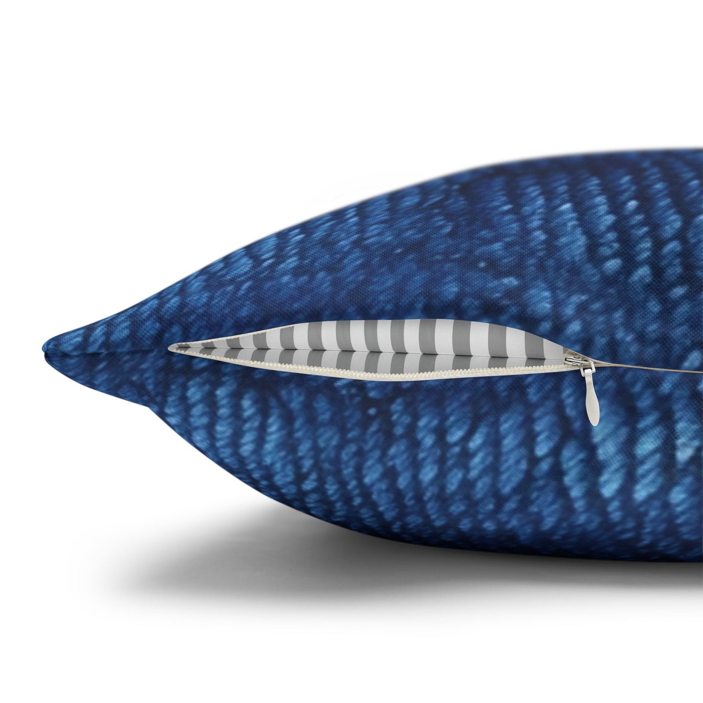 Blue Spectrum: Denim-Inspired Fabric Light to Dark - Spun Polyester Square Pillow Case