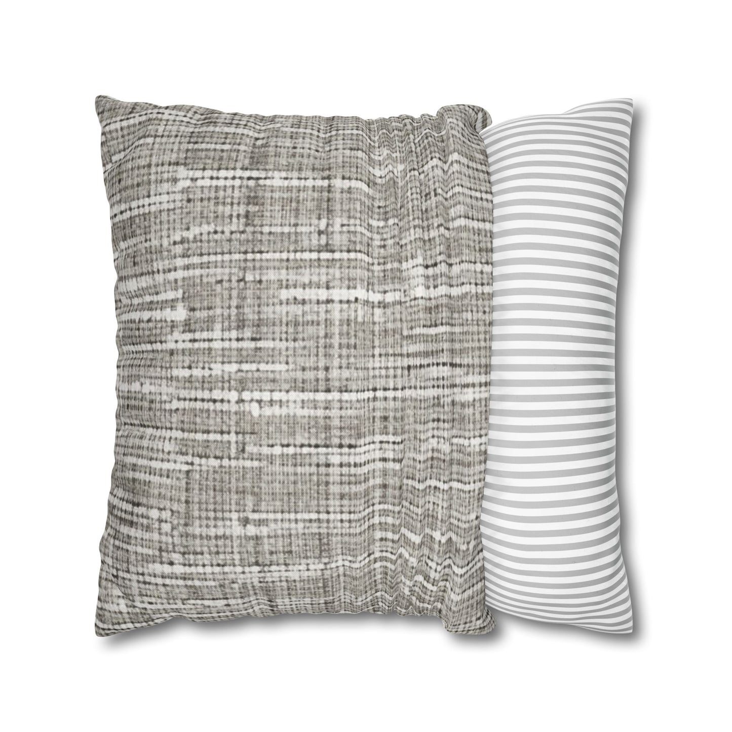 Silver Grey: Denim-Inspired, Contemporary Fabric Design - Spun Polyester Square Pillow Case