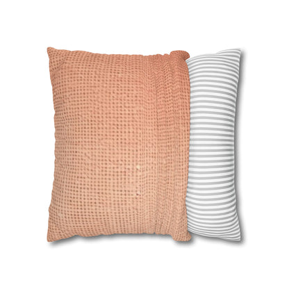 Soft Pink-Orange Peach: Denim-Inspired, Lush Fabric - Spun Polyester Square Pillow Case