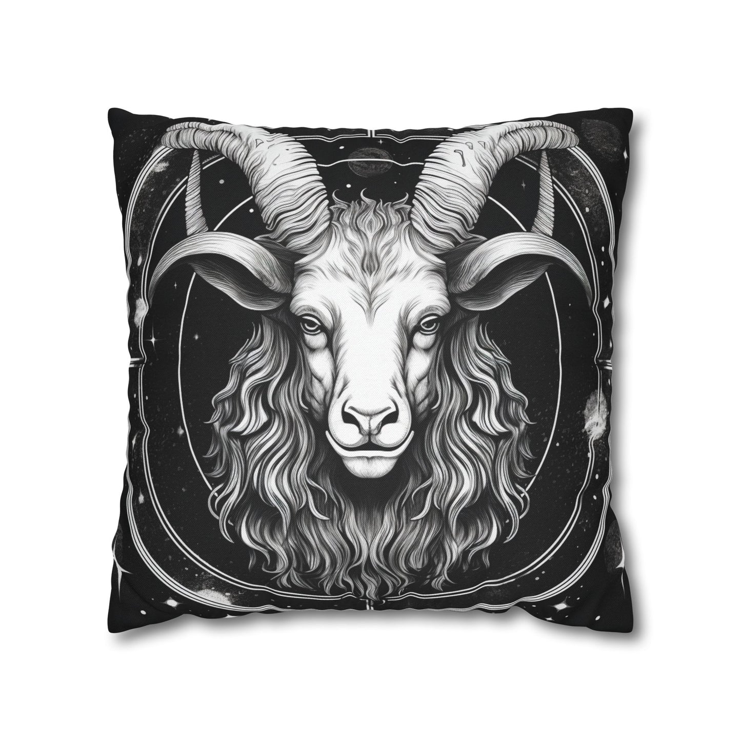 Capricorn Zodiac Sign Polyester Square Pillow Case, Double Sided