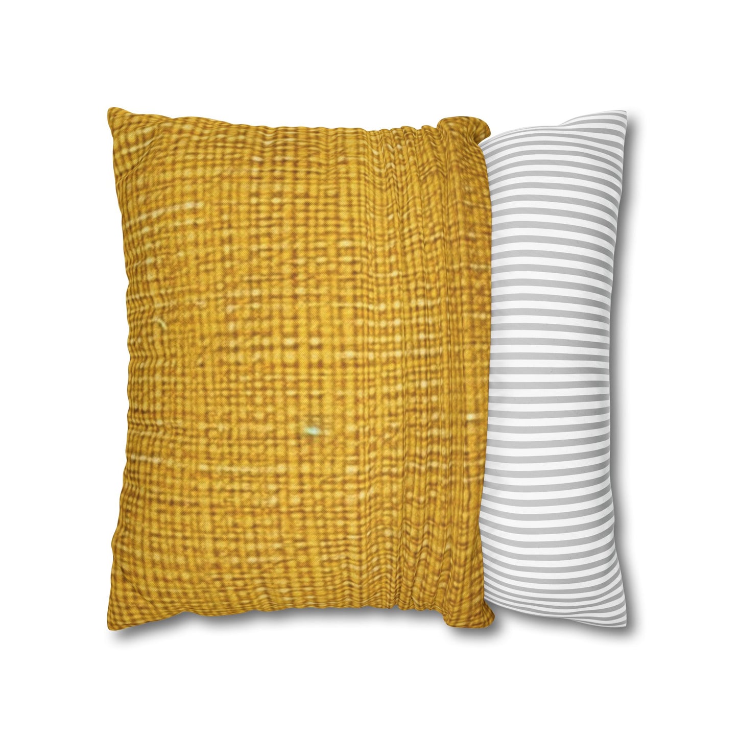 Radiant Sunny Yellow: Denim-Inspired Summer Fabric - Spun Polyester Square Pillow Case