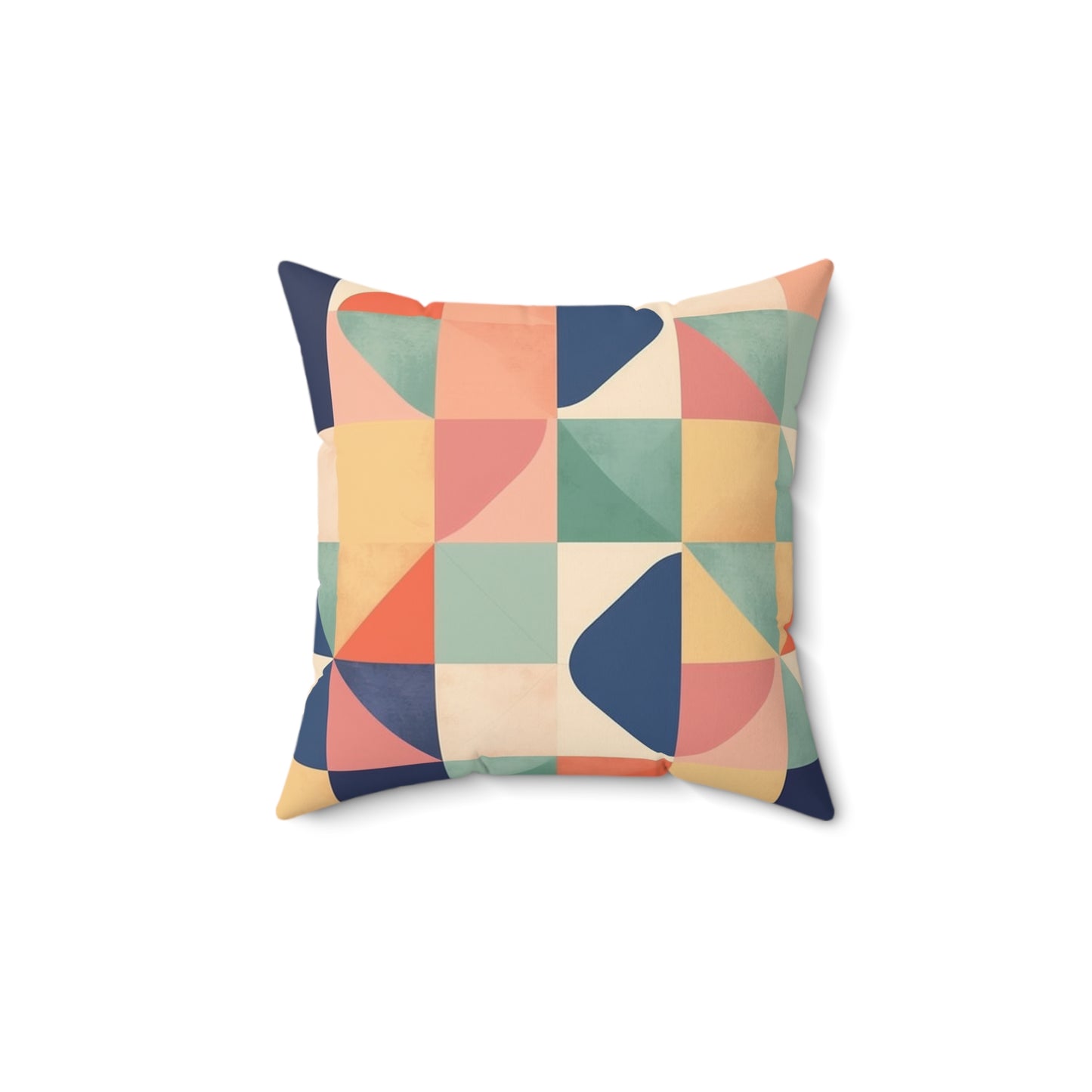 Minimalist Geometric Shapes - Pastel Decor Spun Polyester Square Pillow