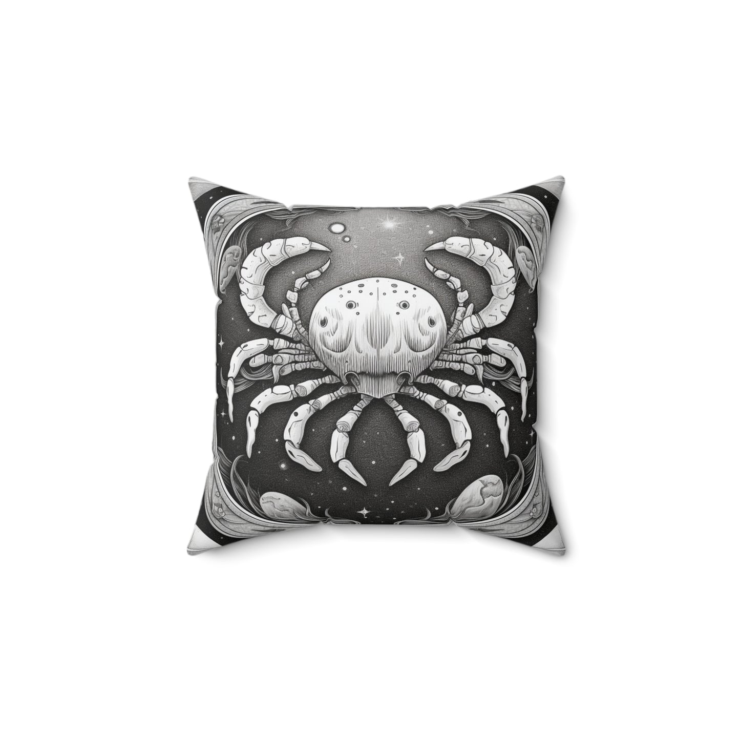 Cancer Zodiac, Crab Symbol Design, Water Element, Spun Polyester Square Pillow