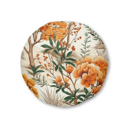 Four Seasons Beauty: Spring, Summer, Autumn & Winter Design Tufted Floor Pillow, Round