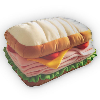 Turkey Sandwich, Food Ham Hoagie, Plush Shaped Pillow