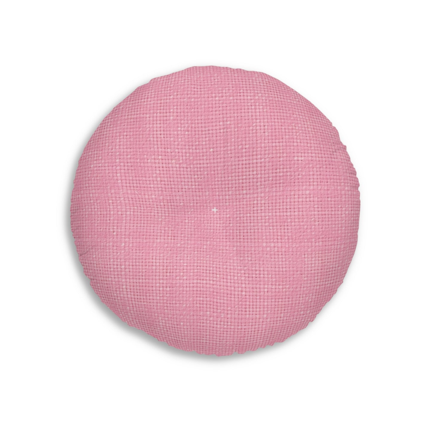 Pastel Rose Pink: Denim-Inspired, Refreshing Fabric Design - Tufted Floor Pillow, Round