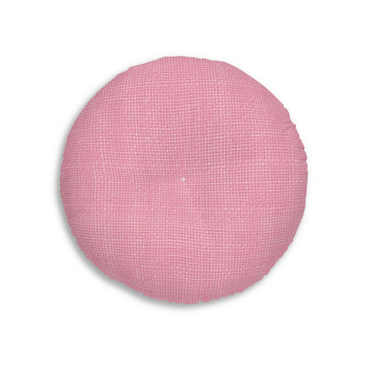 Pastel Rose Pink: Denim-Inspired, Refreshing Fabric Design - Tufted Floor Pillow, Round