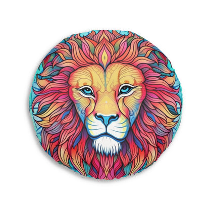 Astrological Leo - Cosmic Zodiac Constellation, Lion Symbol Art - Tufted Floor Pillow, Round