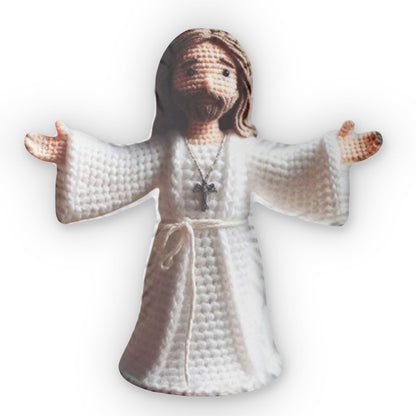 Crochet Jesus, Plush Doll, Christian Gift, Shaped Pillow