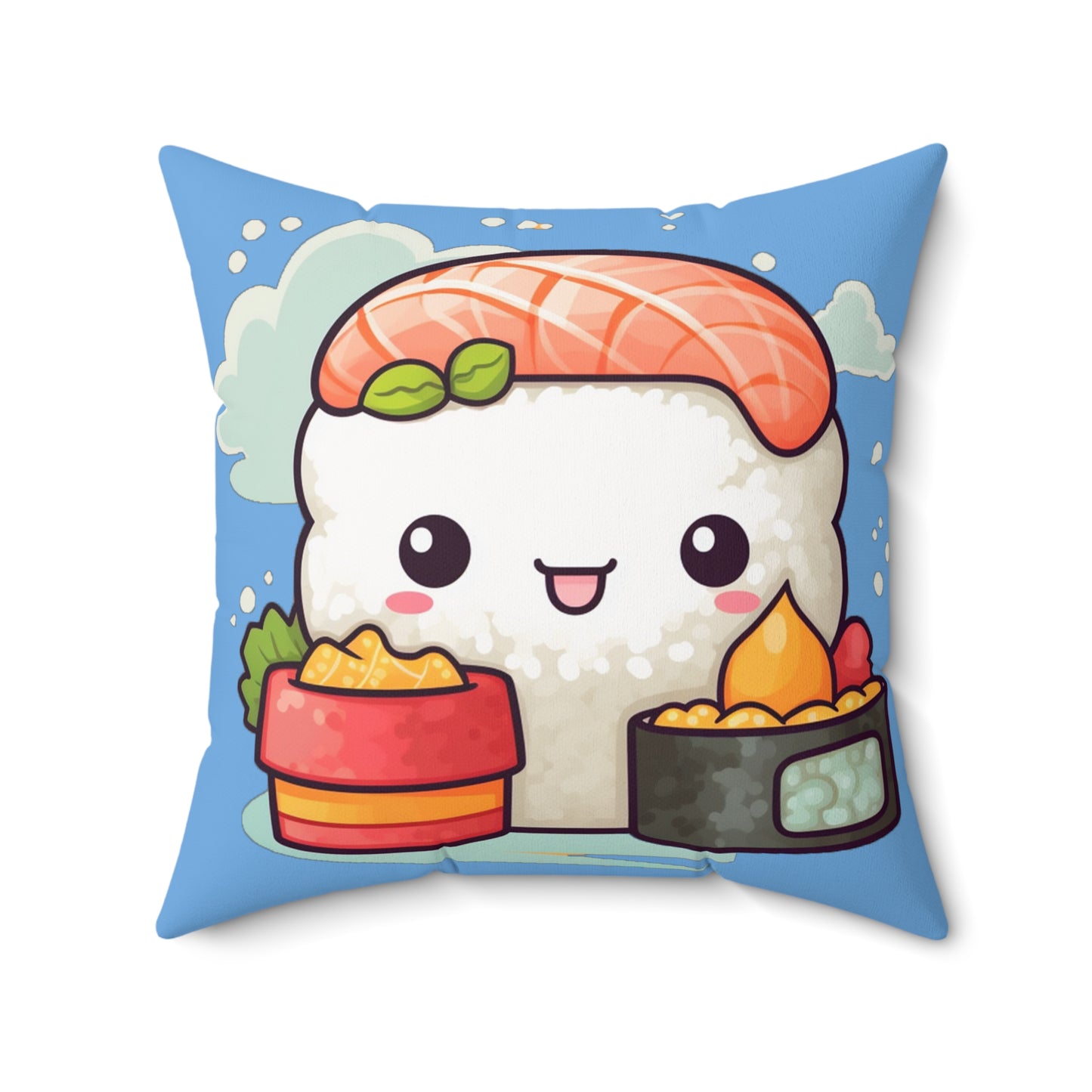 Anime Sushi - Japanese Cute kawaii - Otaku Gift - Spun Polyester Square Pillow