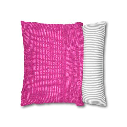 Hot Neon Pink Doll Like: Denim-Inspired, Bold & Bright Fabric - Spun Polyester Square Pillow Case