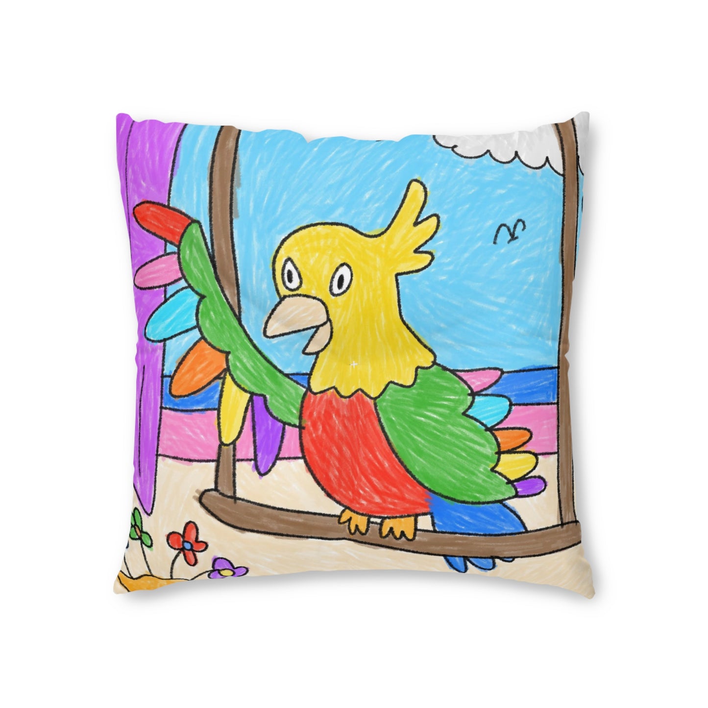 Animal Lover Parrot Perfect Gift for Parrot Owners Tufted Floor Pillow, Square