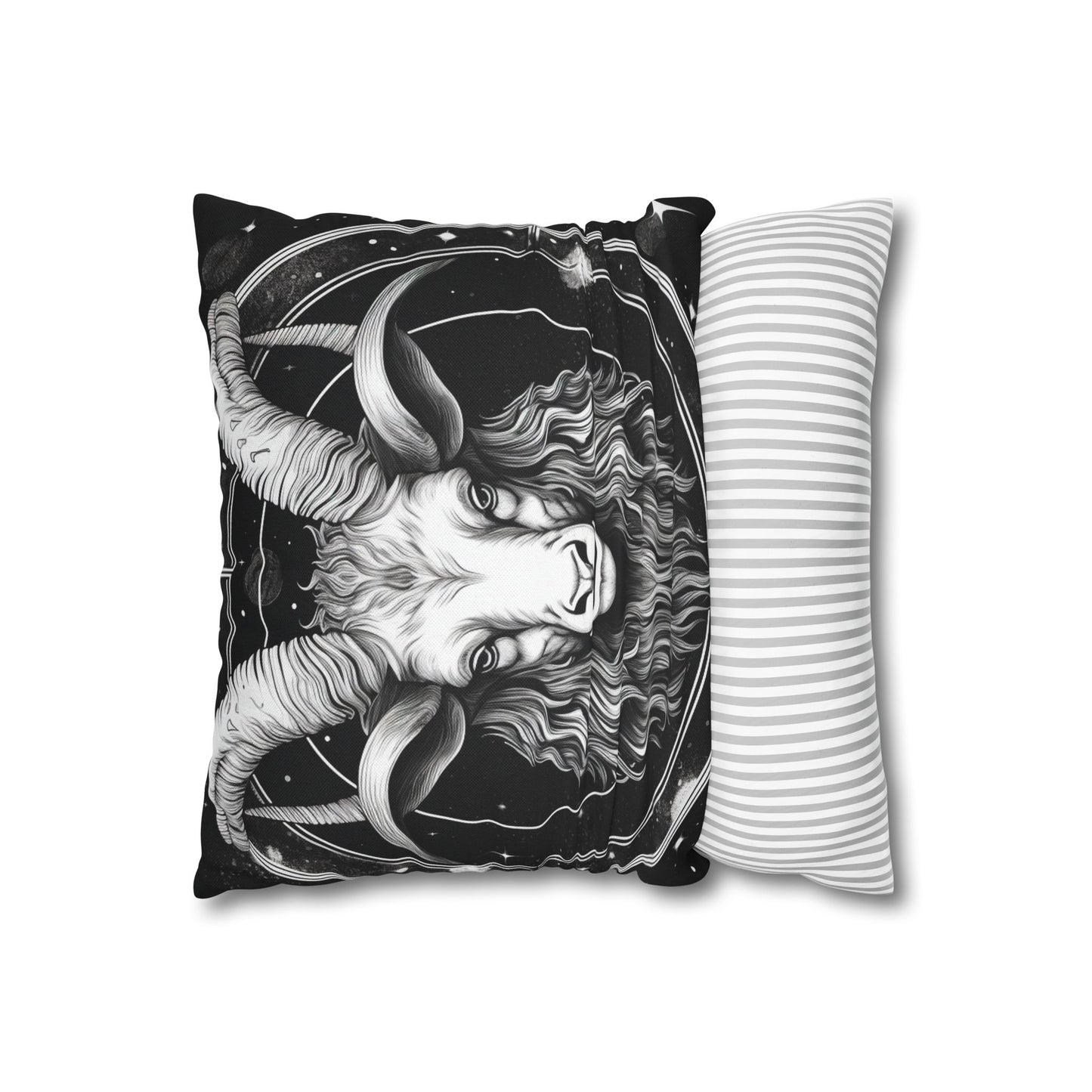 Capricorn Zodiac Sign Polyester Square Pillow Case, Double Sided