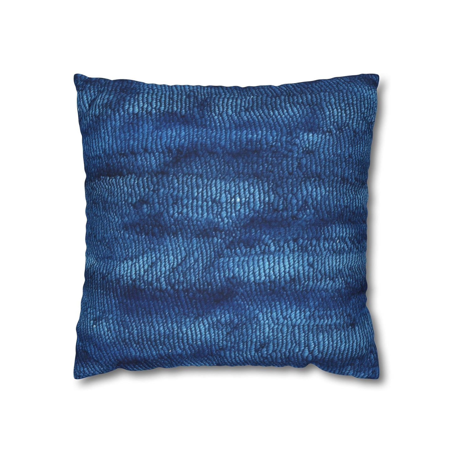 Blue Spectrum: Denim-Inspired Fabric Light to Dark - Spun Polyester Square Pillow Case