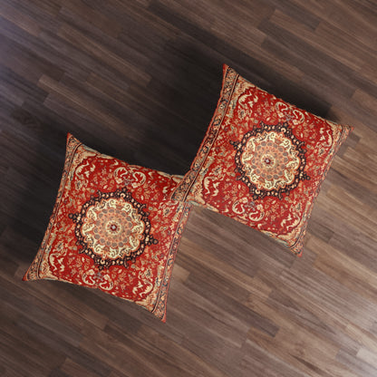 Tufted Floor Pillow Oriental-Inspired Polyester & Stitching Double-Sided Print